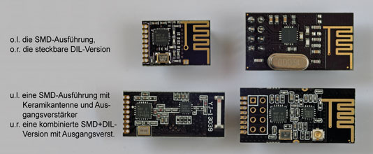 verschiedene Funkmodule